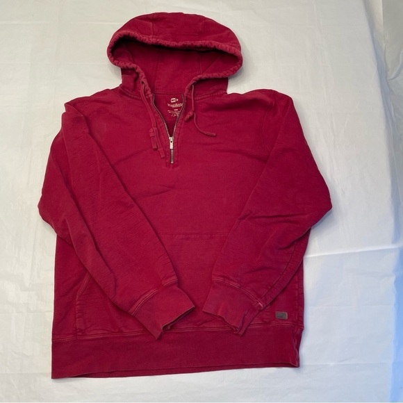 🍂 Men’s Wind River Red Quater-Zip Sweater Hoodie - Size Medium 🧥 - Picture 10 of 15